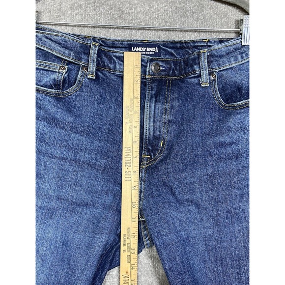 Lands End Square Rigger Comfort Waist Traditional Fit Jeans Mens Size 35x28 Blue - Picture 12 of 14